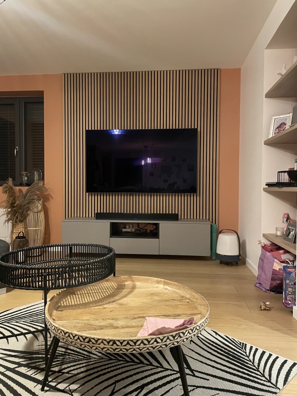 mise en peinture et pose de bardage phonique stratifié mural sur la Robertsau à Strasbourg